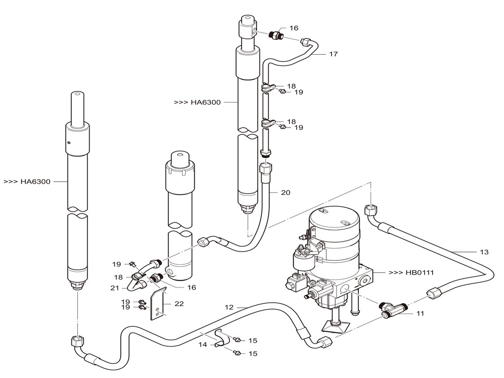 BYD Lift Trucks LIFT PIPING (3STAGE FREE LIFT MAST)