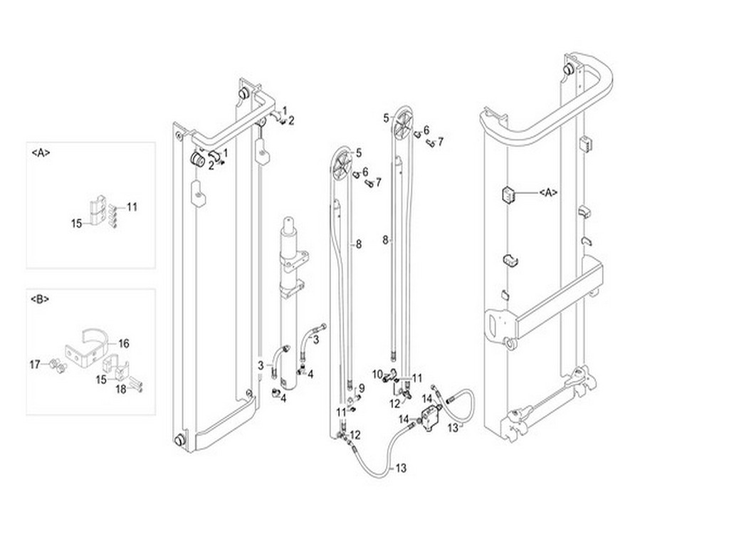 BYD Lift Trucks : LIFTING PIPING (3-STAGE FFL SINGLE-CYLINDER & CLEAR ...